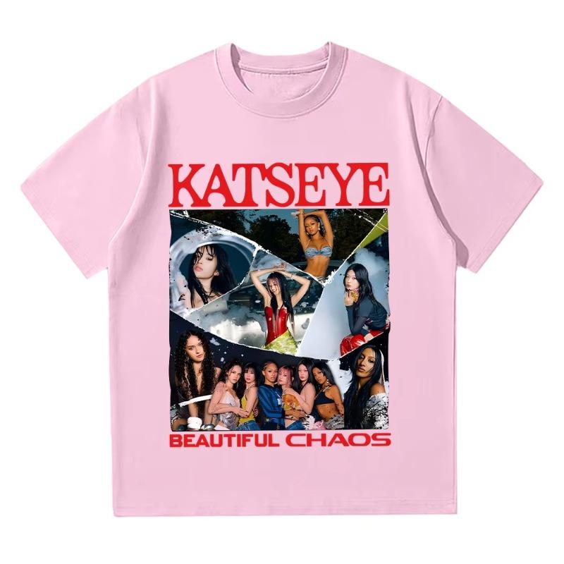 KATSEYE The Beautiful Chaos T-shirt Moda Estate Saldo Estivo Abbigliamento Grafico Unisex Hip Hop Streetwear T-shirt Y2K Magliette Top
