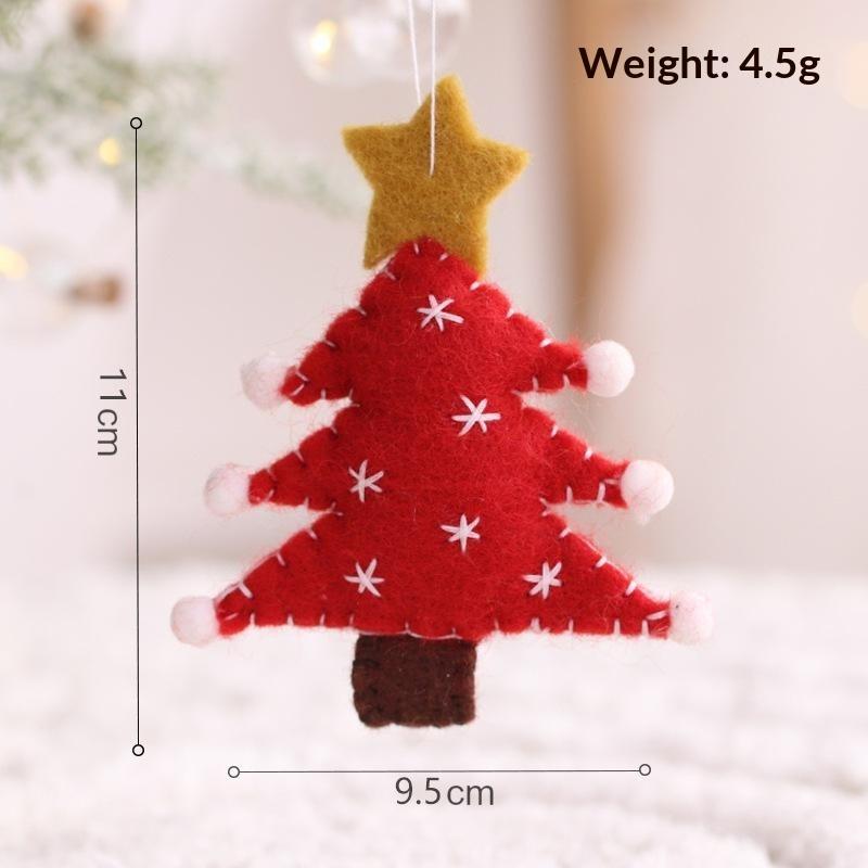 1Pc Soft Felt Christmas Tree Pendant Decorative Ornaments With Lovely Star Top Design For Home Holiday Xmas Decoration