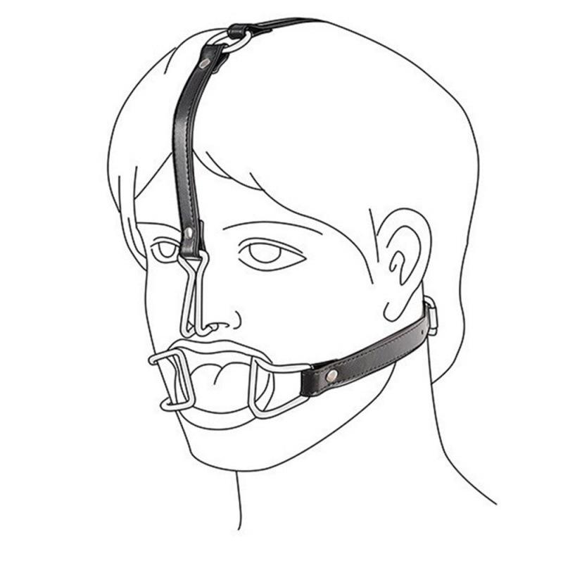Nasenhaken Mundöffner Edelstahl PU BDSM Sexspiele sm Erotische Produkte Trainingsrequisiten Paardspiel