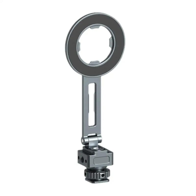 Collapsible Metal Phone Holder Featuring Magnetic Locking System Double Orientation Shoots Cold Shoe Expansion Interface