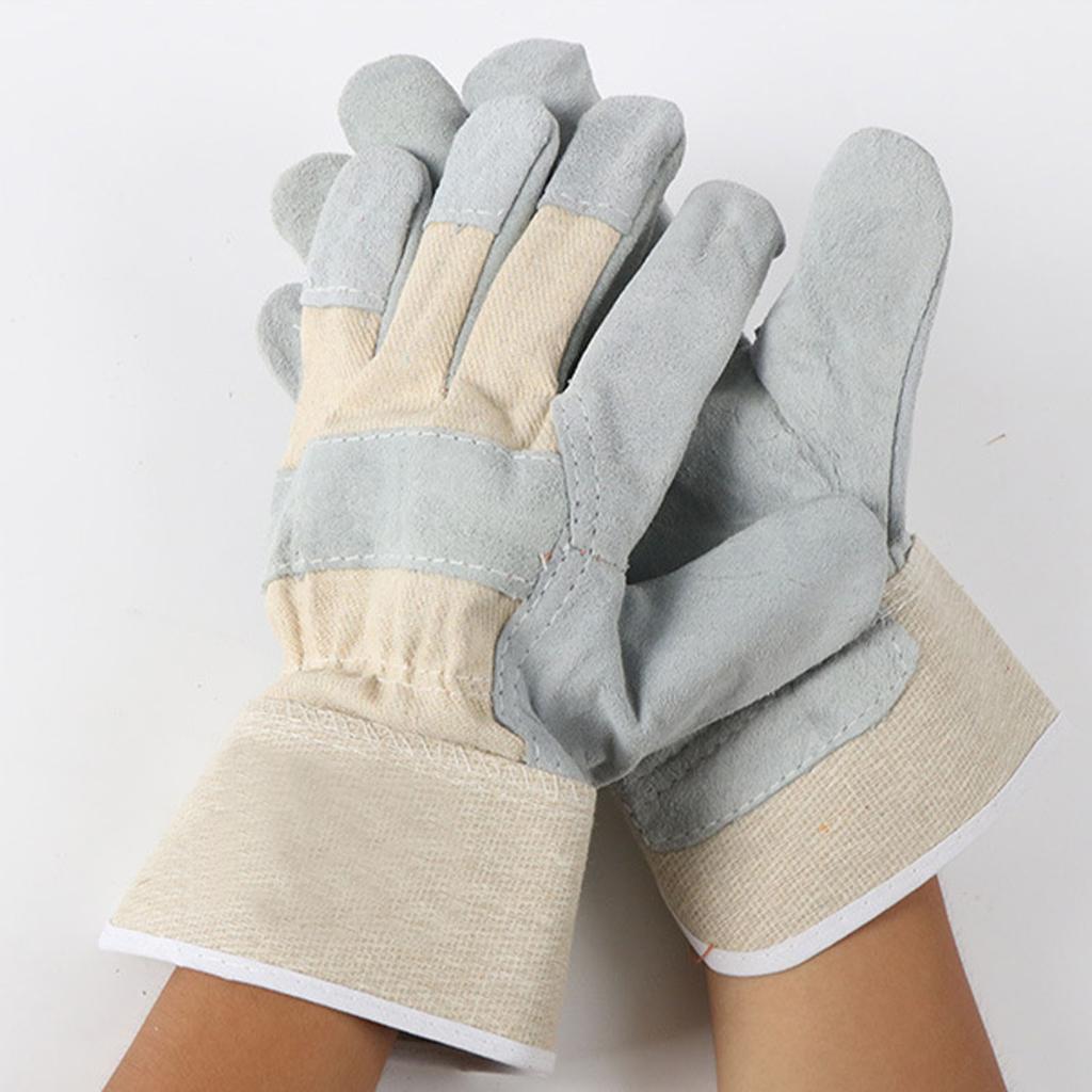 Welder Gloves Non Slip Heat Resistant Fireproof Abrasion Resistant Cowhide Welder Gloves for Welding Hardware Processing