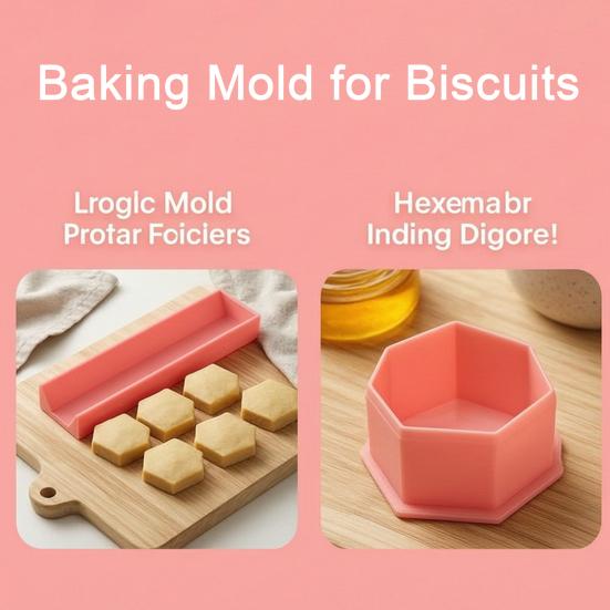 Yousheng Hexagonal Cake Mold, Durable PLA Biscuit Mold, Non-Deformable Easy Clean Baking Tool, for Uniform Flat Cookies And