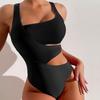 Women Bikini Sexy High Waist Bathing Suit Beach Swimwear Contrasting One-piece Female Summer Swimsuit