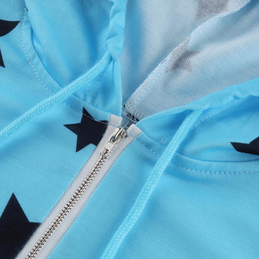 Women's Fashion Casual Long Sleeve Pentagram Print Hooded Women's Sweater T-Shirt