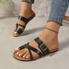 New Summer Plus Size Women's Toe Thong Fashion Flat Heel Casual Slide Sandals
