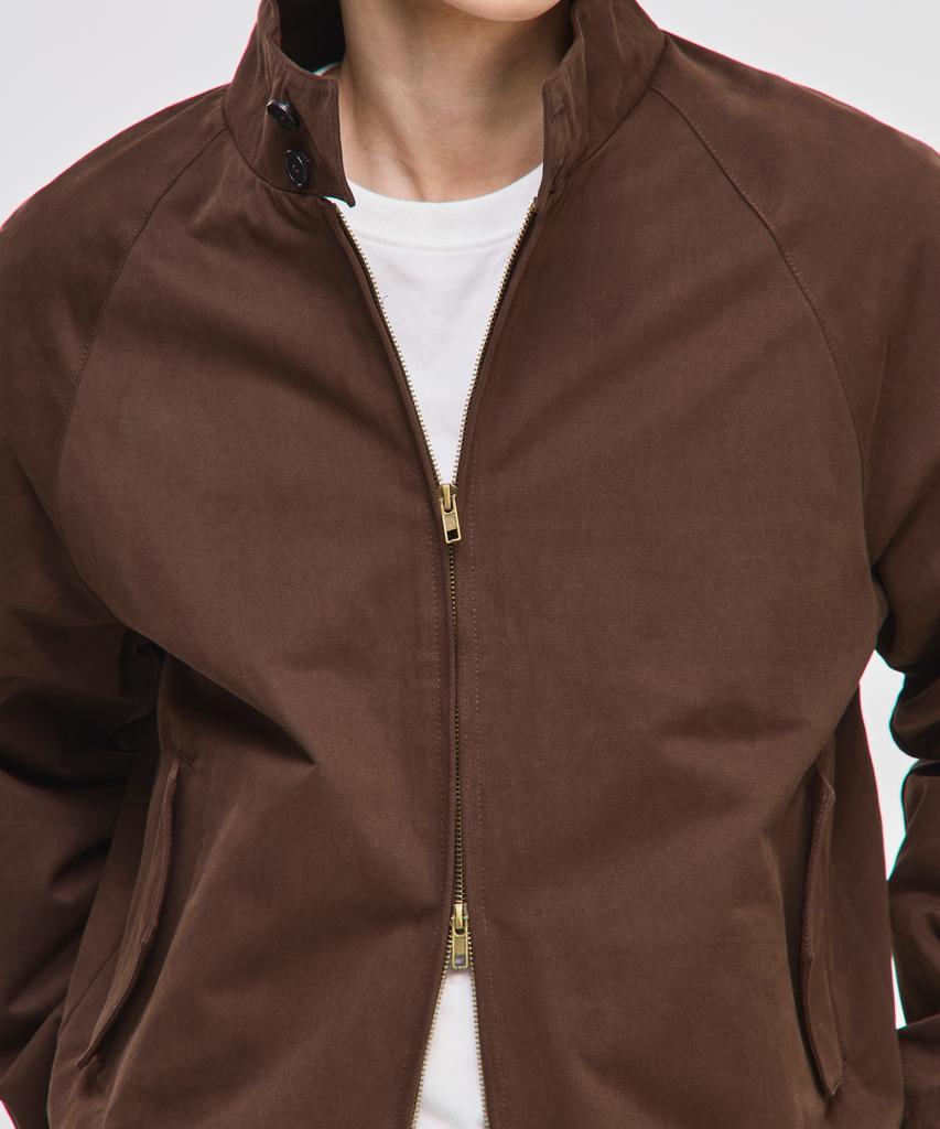 Signature Cotton Crop Harrington Jacket [Brown]
