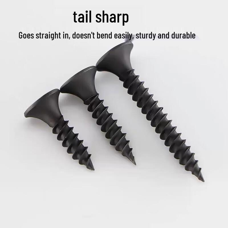 Black Phillips Flat Head Drywall Screws, Carbon Steel
