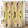 Colorful Shower Curtain Set: Modern Geometric Pattern for Bathroom Decor Includes 12 Hooks, Yellow Green Red Blue Black Design S