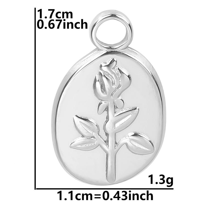 

6pcs/Lot Stainless Steel Tulip Rose Flower Charms For Jewelry Making Necklace Earrings DIY Oil Drop Handmade Pendants Materials