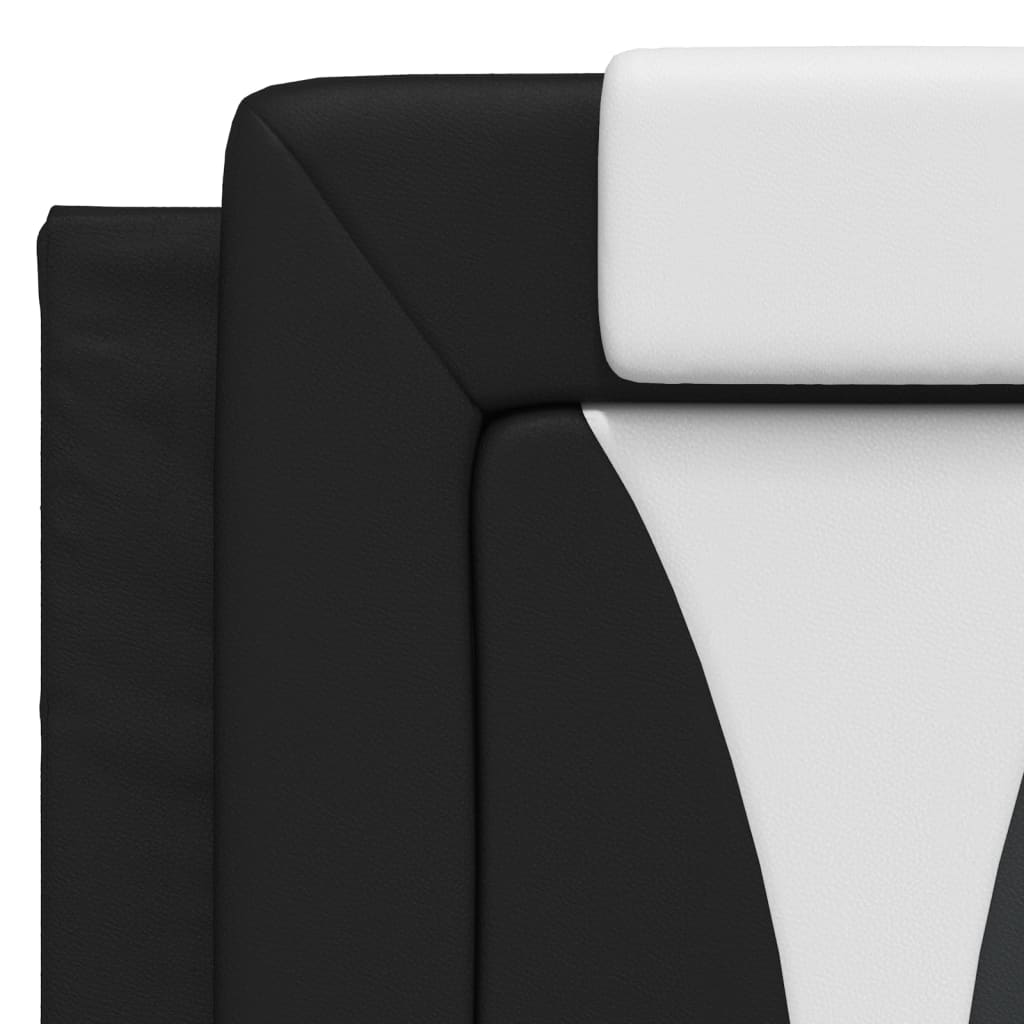 Viana Bed Frame with LED Lights without Mattress Black and White 140x200 cm