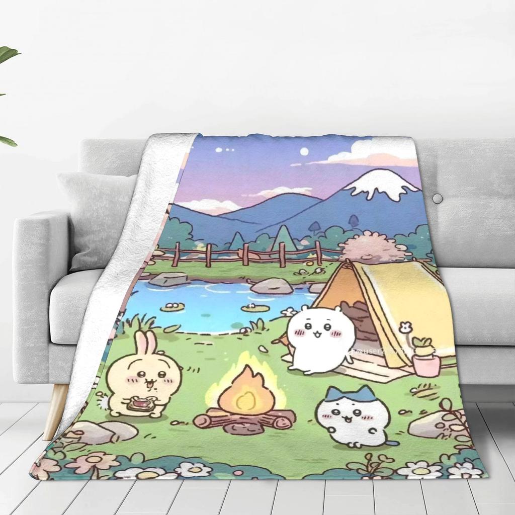 Chiikawa Swimming Blanket Quality Soft Warm  Throw Blanket Spring Children Living Room Novelty Bedspread