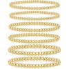 adoyi Gold Bracelets for Women Waterproof, 14K Gold Plated Beaded Strand Bead Ball Bracelets stack Adjustable Jewelry Set for Gifts