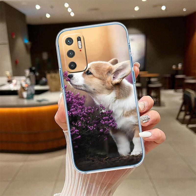 RE20 Niedlicher Corgi Hund Transparente Handyhülle für Motorola Moto G7 G8 G9 G84 G85 G73 G24 G15 Z2 Play Power Plus