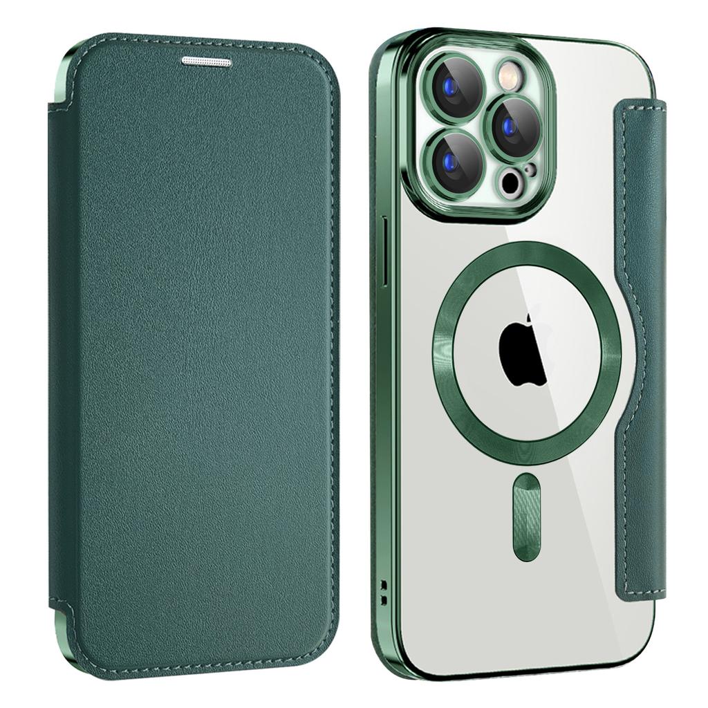 For IPhone17Pro Flip Leather Case for Apple 16 Electroplated Magnetic Phone Case 15/1413
