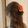 Halloween Pumpkin Hair Clips For Women - Small Hairpins For Thin Hair, Cute Barrettes, Nonslip Clamp Accessories (Orange)