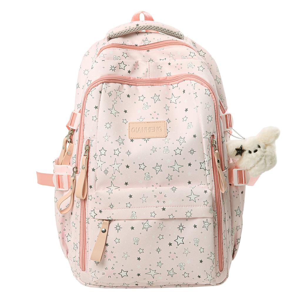 Schoolbag Student Schoolbag Ins Sweet Star Backpack Junior High School Student Casual Backpack Junior High School Women High Value Storage