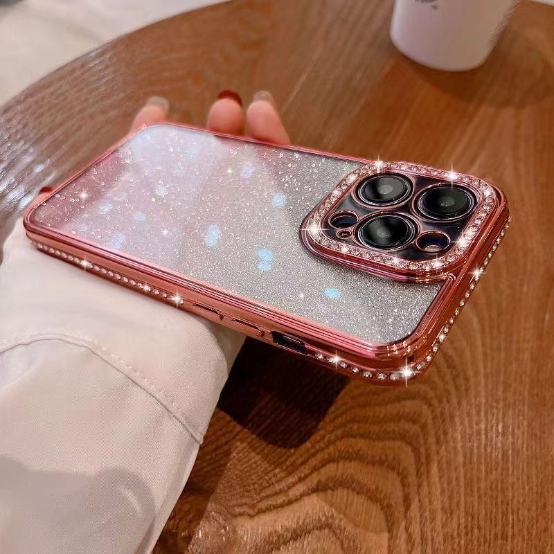Diamantbesetztes Plattierungs-Glitzer-Strass 16 Geeignet für IPhone 15pro Handyhülle Apple 13 Vollständig umschließende Schutzhülle