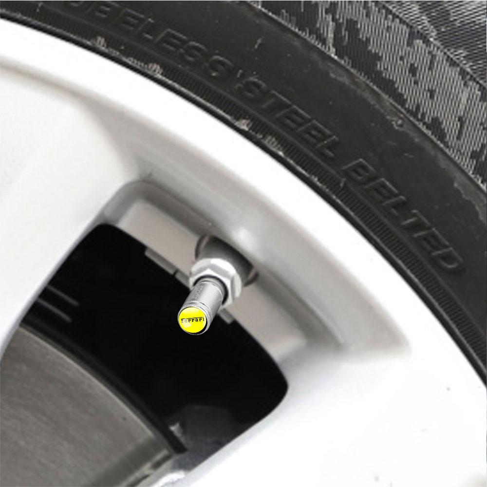 4Pcs Metal Car Tire Valve Cover Wheel Stem Dustproof Air Cap Case For Ferrari Roma Spider SF90 Superfast Competizione LaFerrari WM0