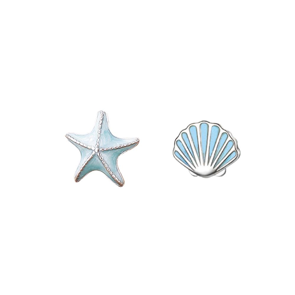 S999 Pure Silver Starfish Stud Earrings - Niche Design, Light Luxury, Fresh, Cute, Sweet Pure Silver