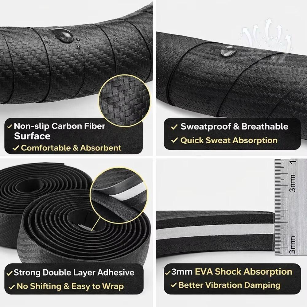 Carbon Fiber Handlebar Band Shockproof Bicycle Handle Grips Bicycle Bar Tape  Bike Accessories