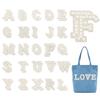 26pcs A-Z Glitter Pearls Rhinestone Letter Patches Repair Embroidered Sew On Appliques, Patches for DIY Clothes Bags Hats