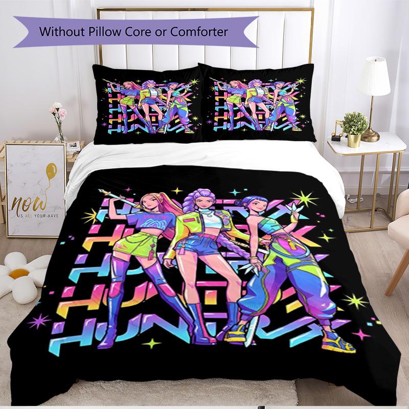 3pcs Duvet Cover Set (1*Duvet Cover + 2*Pillowcase, Without Core), K Print Soft All‑Season Bedding Set, Home Bedroom Decor Gift