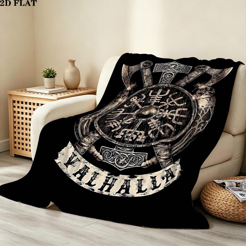 1PC Raven Patterned Flannel Blanket Suitable For All Seasons For Home Decor Warmth And Comfort Gifts Holiday Present