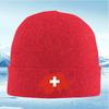 Switzerland Cross White Red Shape Men Women Unisex Knitted Hat Beanie Pullover Cap Winter Thermal Warm Christmas Outdoor Cycling