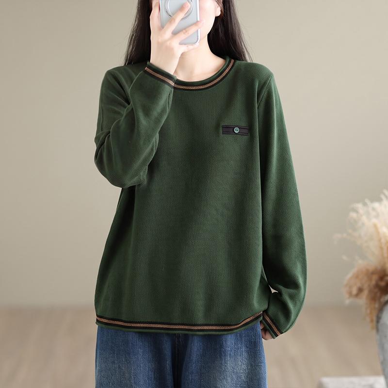 DIMANAF 2026 Autumn Winter New Plus Size Women Pullovers Knitted Shirt Long Sleeve O-Neck Casual Vintage Lady Tops Tees