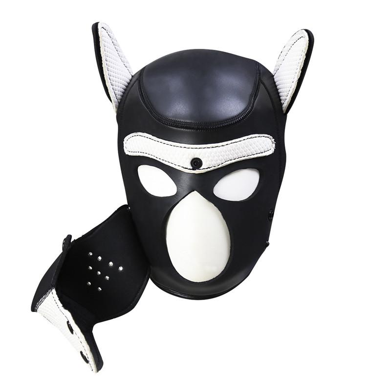 Gay Puppy Hood Neoprene Mask Muzzle Adult Pet Play Games Dog Slave Full Head Bondage Restraint Fetish Hood BDSM Sex Toys for