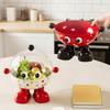 Cartoon Snack Fruit Plate High Foot Design Drain Basket Dust-proof Tea Table Plate  Dining Table