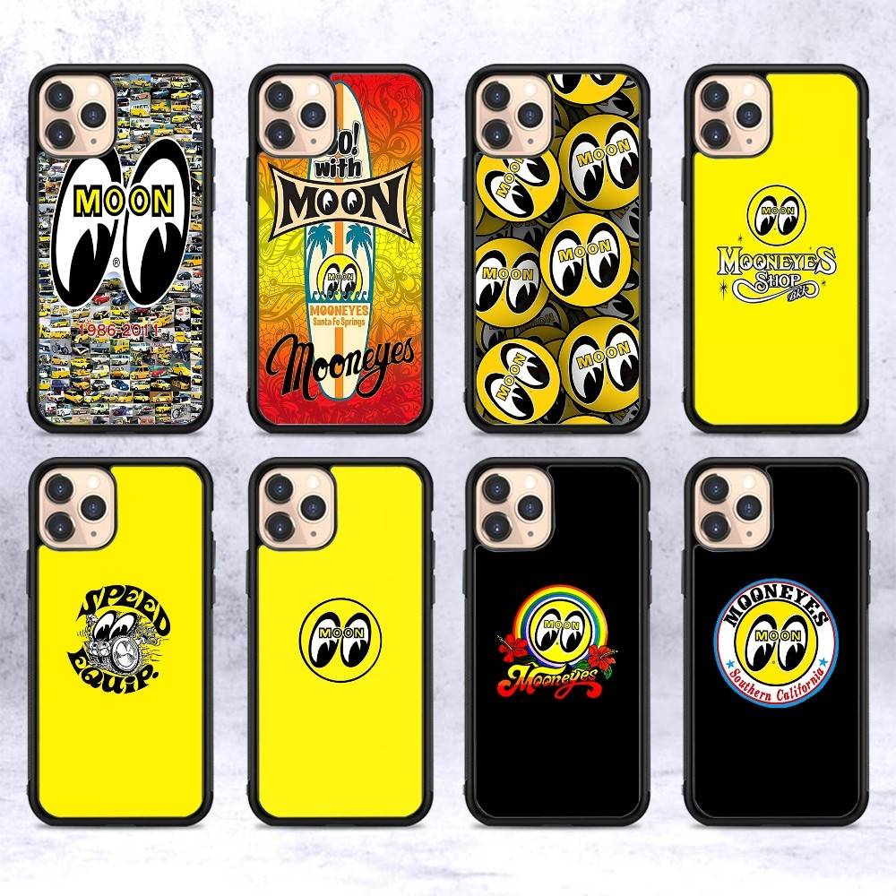 M-Moon-eyes Luxury PC+TPU Phone Case For IPhone 11 12 13 14 15 16 17 Plus Pro Max Cover