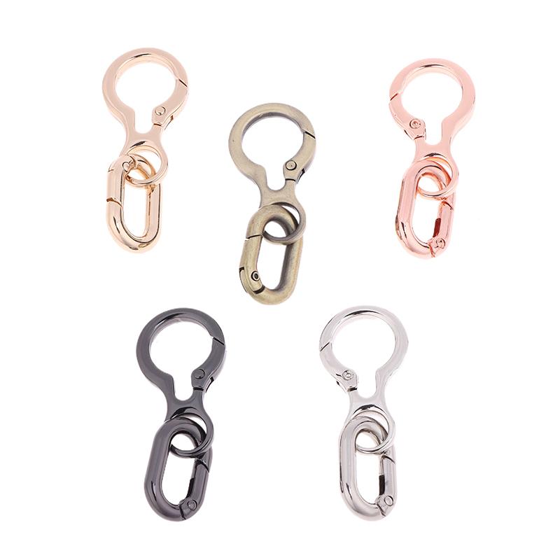 1/3Pcs Double Opening Swivel Clasp Clips Metal Spring Snap Hooks With Key Ring For Diy Keychains Craft Accessories