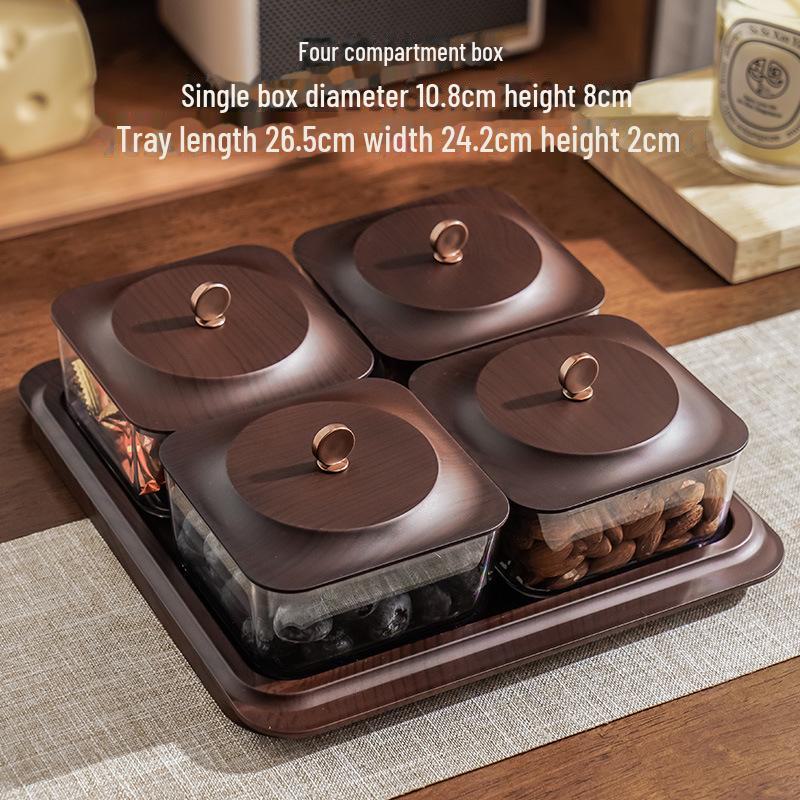 

Подставка для закусок и конфет в стиле ретро с имитацией древесного зерна для журнального столика в гостиной