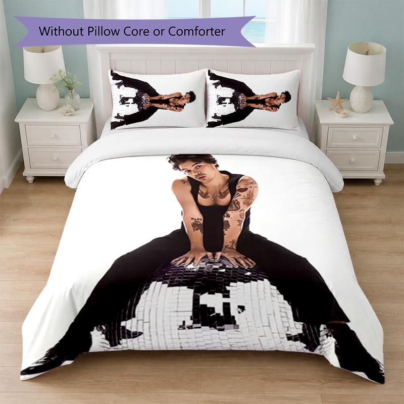 Set Copripiumino 3 Pezzi Stampa Harry Styles 1 Copripiumino e 2 Federe Biancheria da Letto Morbida per Camera da Letto Domestica