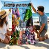 Personalisierter Strandtuch mit individuellem Namen für Five Nights at Freddy's, für Reise Camping Strandparty Heimdekoration, Geburtstagsgeschenk für Familie & Freunde