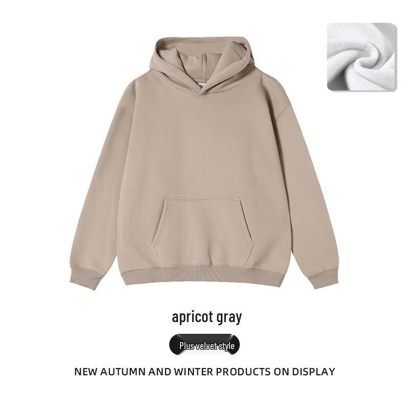 2025 Übergroßes Kapuzensweatshirt für Damen - Koreanischer Stil Einfarbiges Fleecejacke mit langen Ärmeln