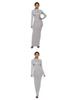 Elastic High-Neck Long-Sleeve Maxi Dress