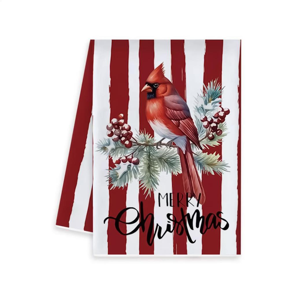 Christmas Towels 6-Piece Absorbent Microfiber Seasonal Christmas Tea Towels Winter Decorations For Home Farmhouse Desktop Wall