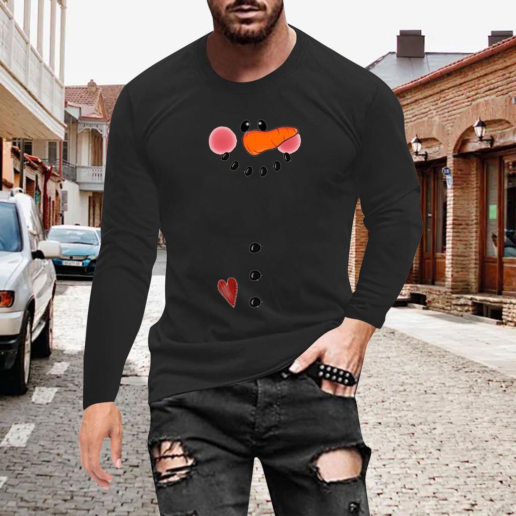 Men's T Shirt O-Neck Clothing Apparel Outdoor Long Sleeve Print Fashion Designer Vintage