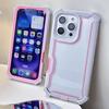 2 IN 1 Hit Color Shockproof Armor Phone Case for For Iphone 17 Air 16 E 15 14 Plus 13 12 11 Pro Max Bumper Clear Acrylic Hard Cover