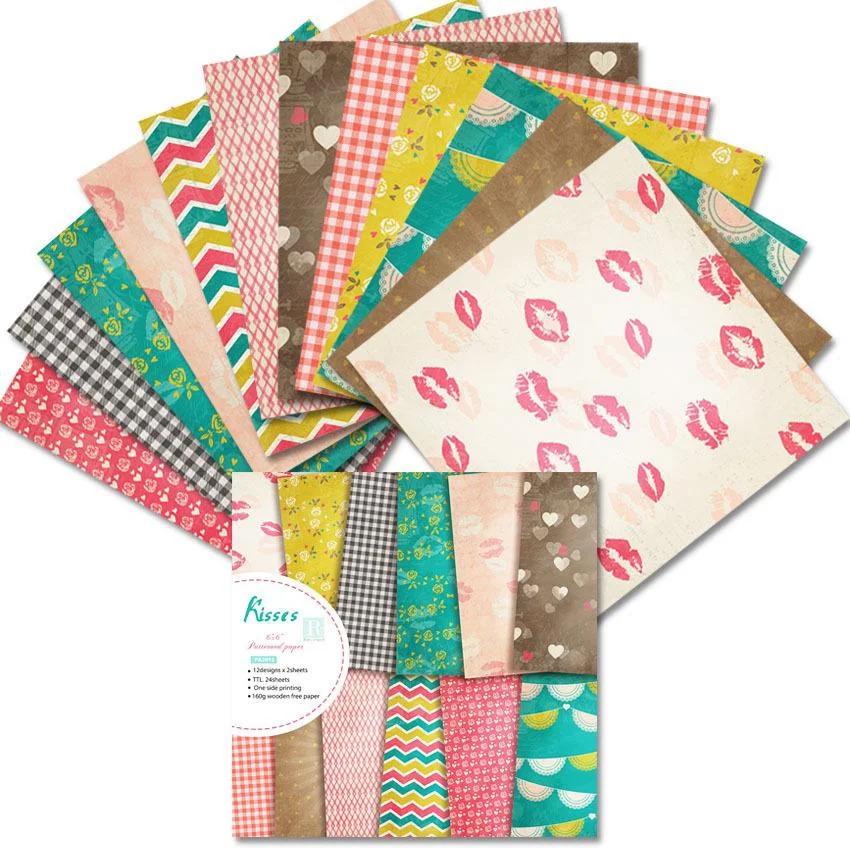 

Photo Album Scrapbook Journal Account Card Background Paper 6 Inch Sweet Love Theme Animals Pattern 9 Styles 24 Sheets