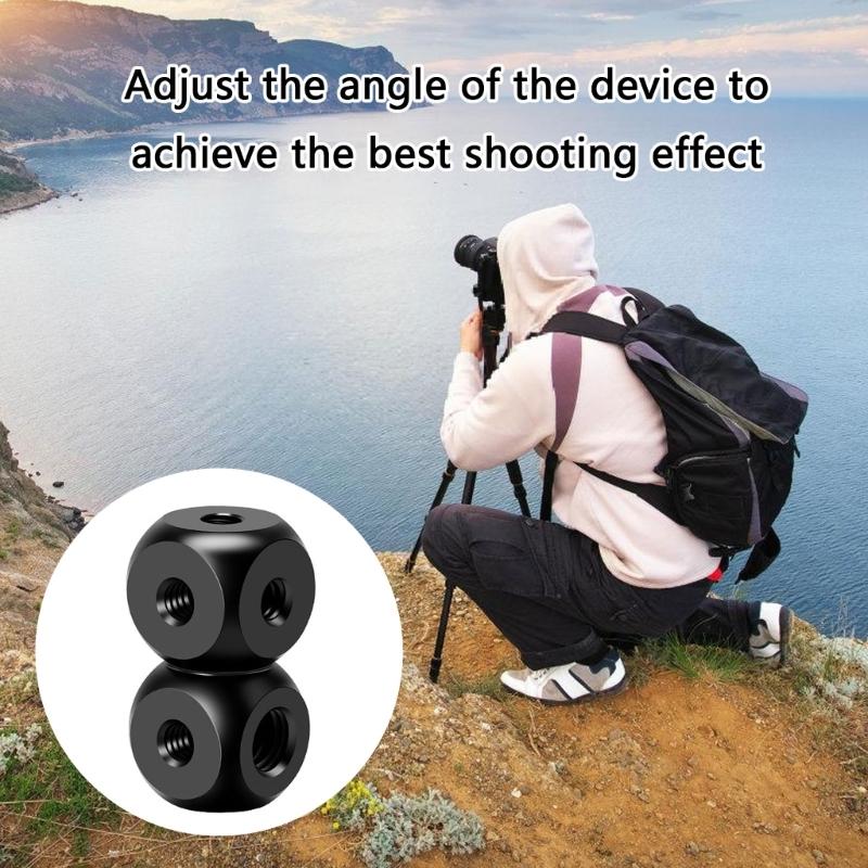 Aluminum Mounting Block 1/4 3/8 Screw Hole Adapter Block Mount Block Bracket for Microphone Tripod Accessories