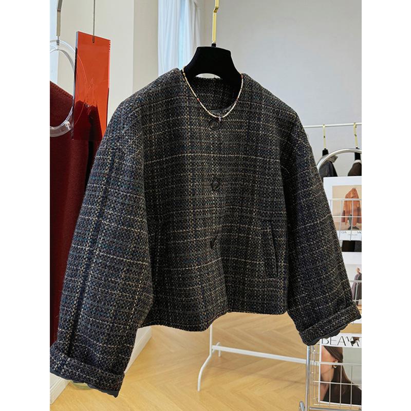 Korean Style Boucle Petite Woolen Jacket - Women s High-End Short Coat, Autumn/Winter 2025 Collection XL