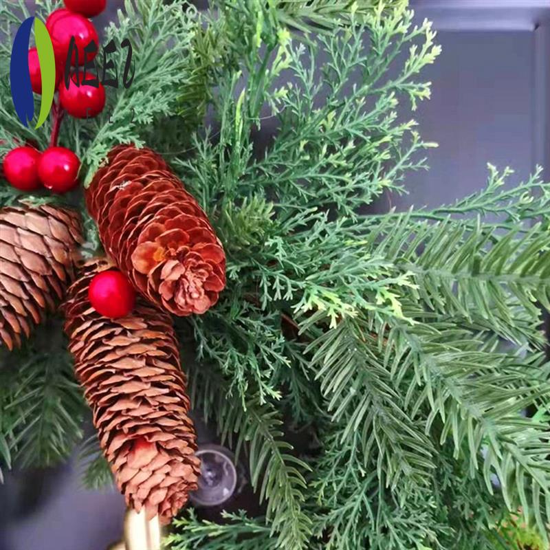 

AEE2-Farmhouse Christmas Wreath Boho Holiday Wreath, Artificial Wreath, Xmas Tree Front Door Hanging Garland, Festival Decor зелений