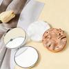 Mini Plating Makeup Mirror Rotundity Double-sided Compact Mirror Foldable Handheld Vanity Mirror for Woman Girls
