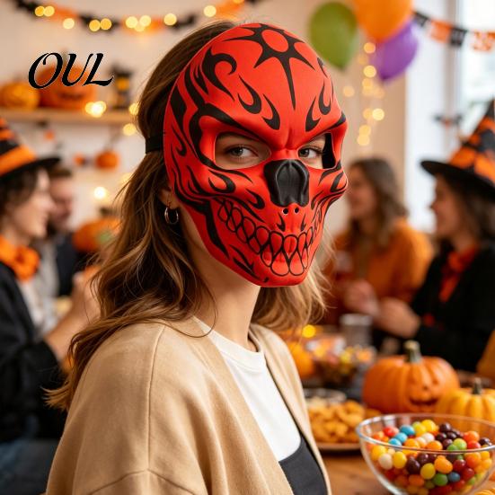 Festival-Kostümzubehör Tag der Toten Totenkopfmaske, Halloween Zucker Vollgesichts-Realistische Maske für Erwachsene Maskenball-Party-Accessoire Cosplay,