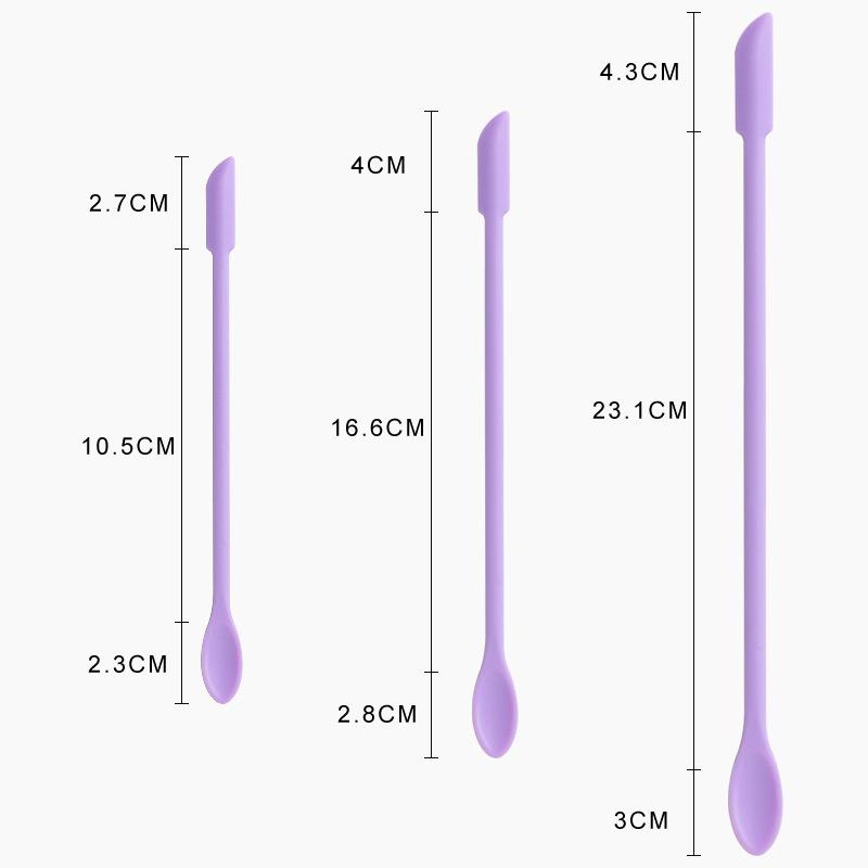 3-Piece Silicone Double-Headed Mini Spatula Set: Cosmetic Digging Tools & Sauce Spreader