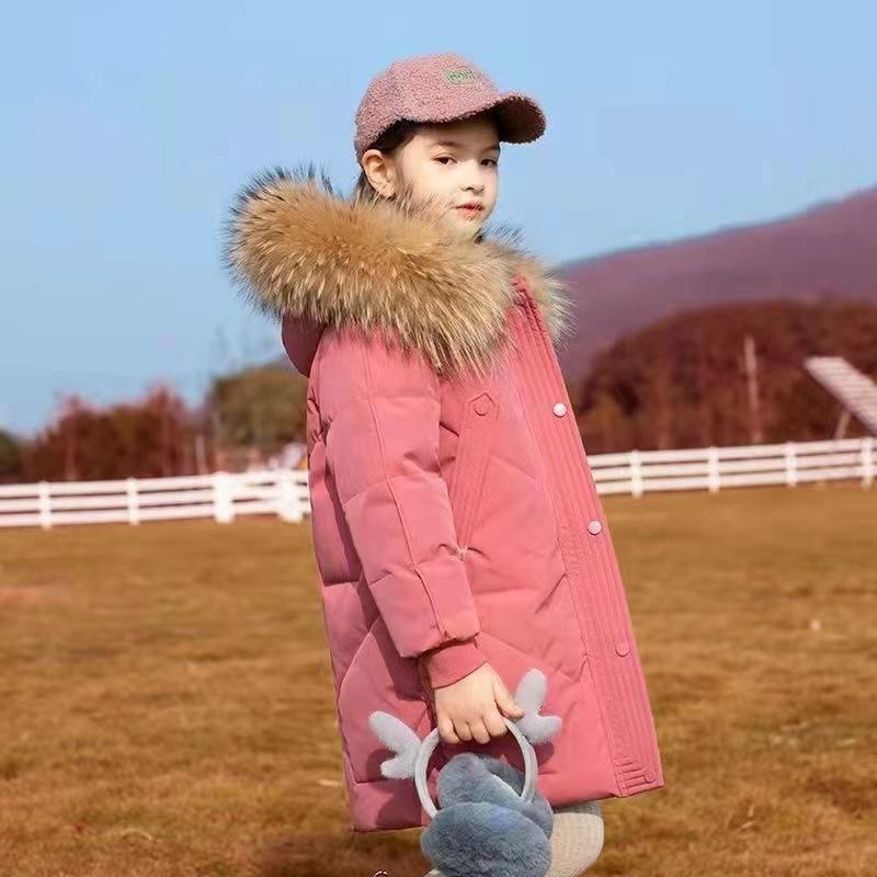 Girls Winter Wear Middle And Older Children Girls In The Long Section Of The Thickened Paragraph Down Cotton Jacket Girls Cotton Clothes