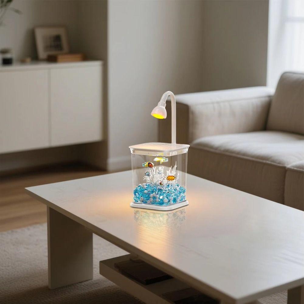 Creative Landscape Fish Tank INS Small Betta Fish Tank Practical Mini Desktop Fish Tank  Kids